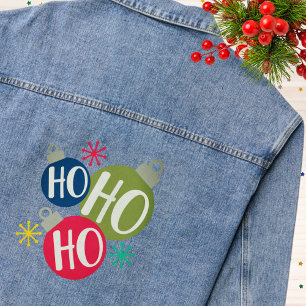 Colourful Ho Ho Ho Christmas Ornaments Denim Jacket