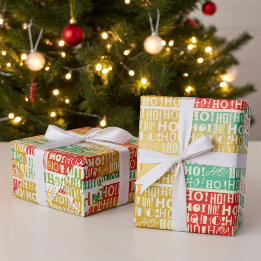 Colourful HO! HO! HO! Christmas Wrapping Paper