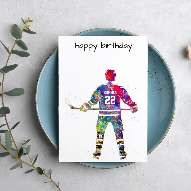 Colourful Hockey Player Card (Creator Uploaded)
