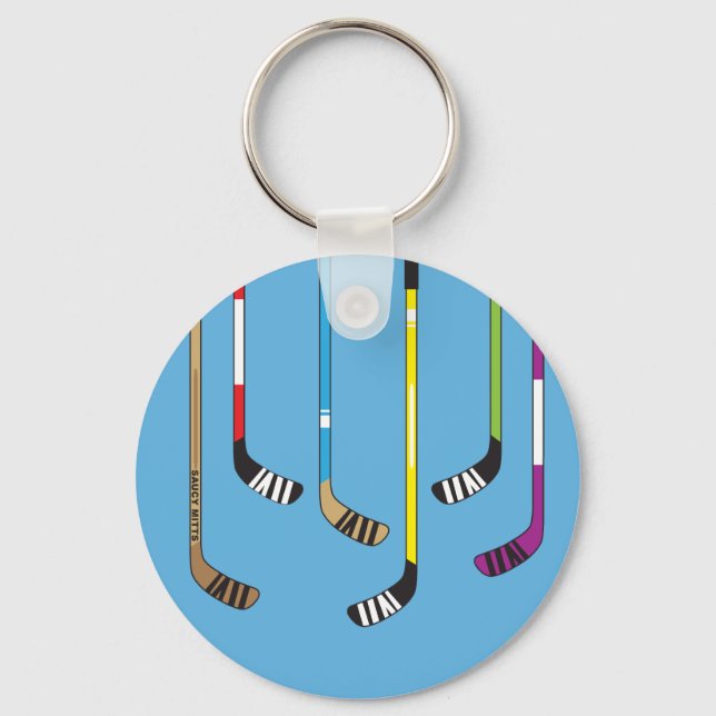 Colourful Hockey Sticks Key Ring (Front)