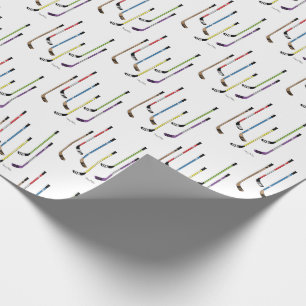 Colourful Hockey Sticks Small Pattern Wrapping Paper