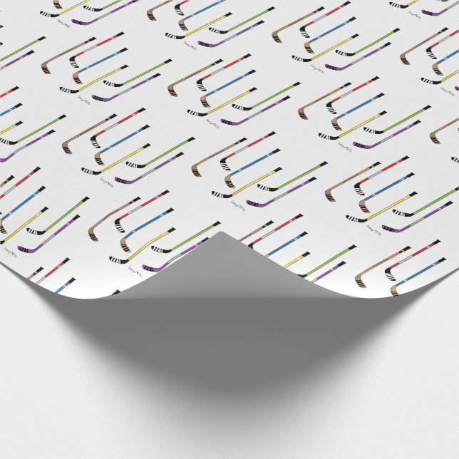 Colourful Hockey Sticks Small Pattern Wrapping Paper (Corner)