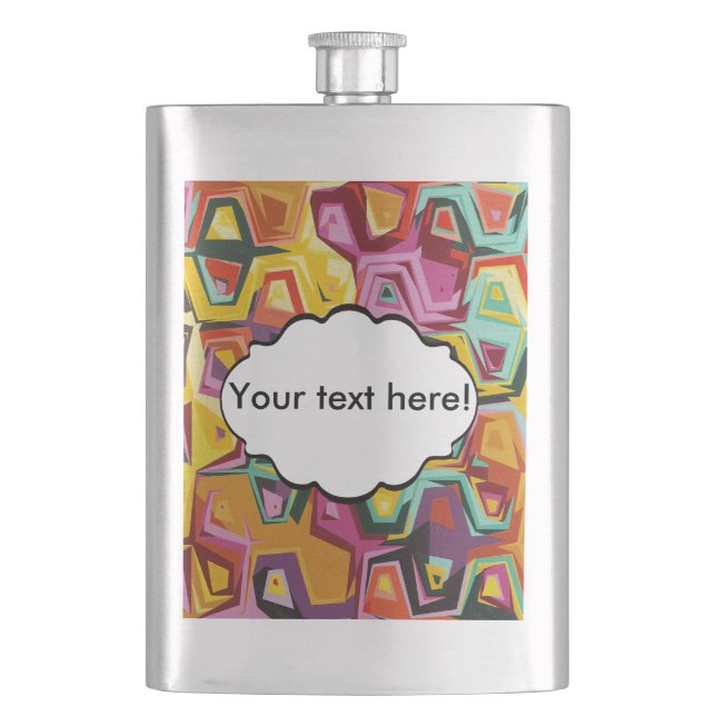 Colourful holes texture hip flask (Front)