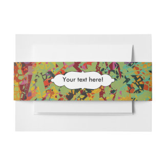 Colourful holes texture invitation belly band