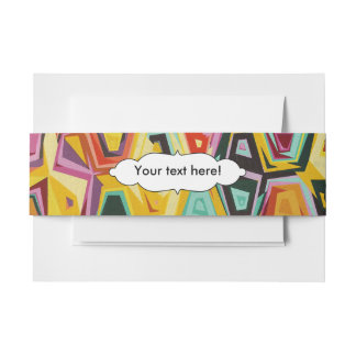 Colourful holes texture invitation belly band