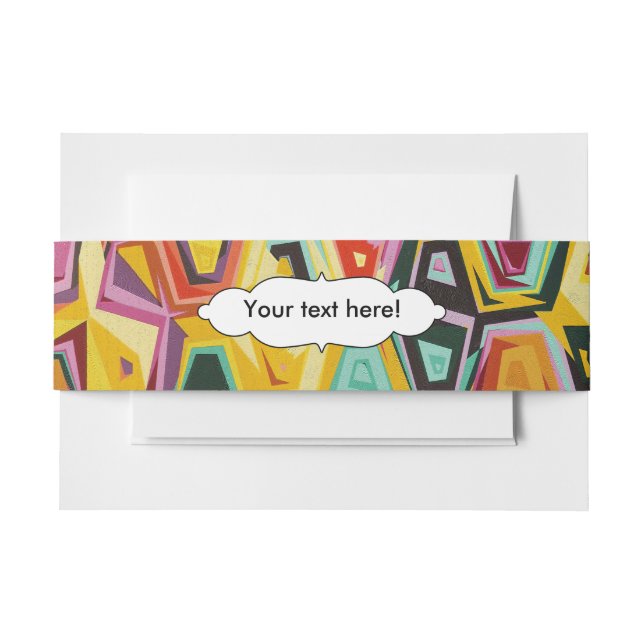 Colourful holes texture invitation belly band (Front Example)