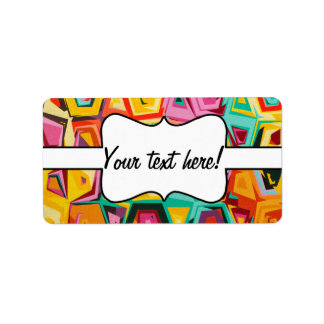 Colourful holes texture label