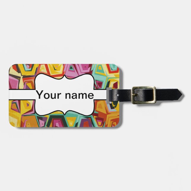 Colourful holes texture luggage tag (Front Horizontal)