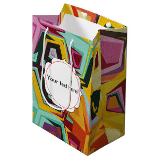 Colourful holes texture medium gift bag