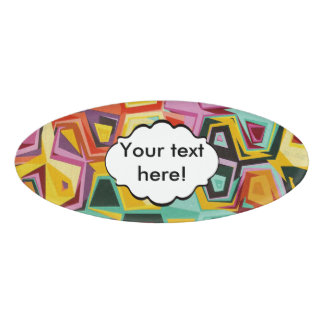 Colourful holes texture name tag