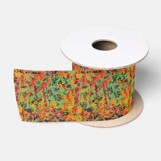 Colourful holes texture satin ribbon