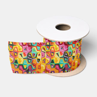 Colourful holes texture satin ribbon