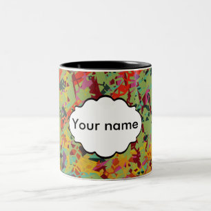 Colourful holes texture Two-Tone coffee mug