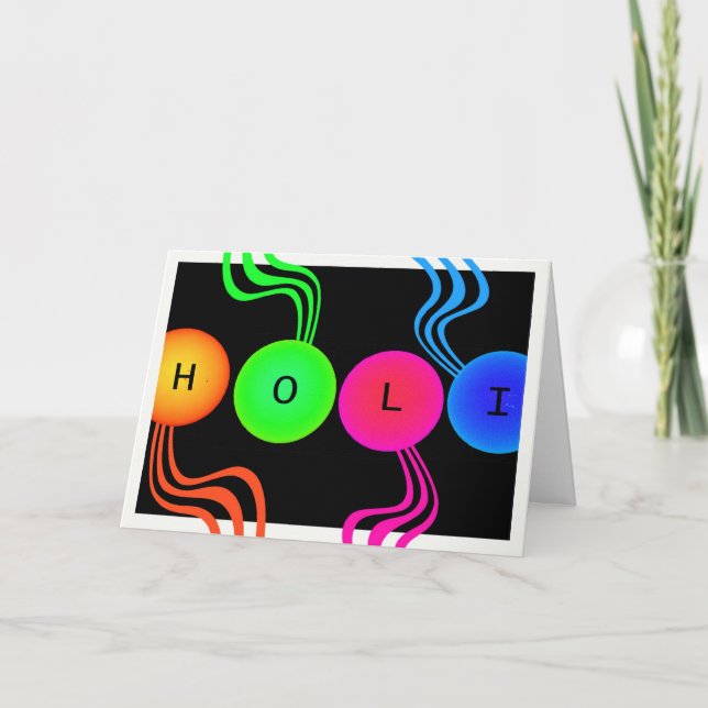 Colourful Holi Spring Festival of Colours Card (Front)