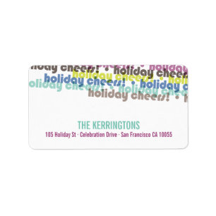 Colourful Holiday Cheers Holiday Address Labels