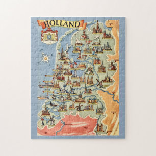 Colourful Holland Map Jigsaw Puzzle
