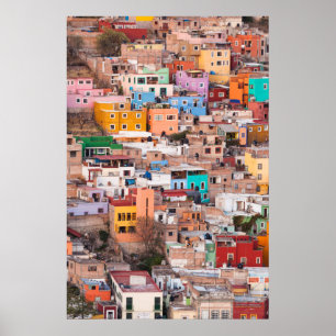 Colourful Homes on the Hill Poster