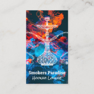 Colourful Hookah Smoke Hookah Pipe Illustration Business Card