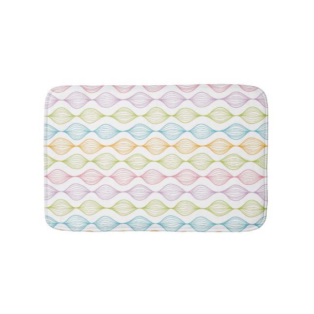 Colourful horizontal ogee pattern bath mat (Front)