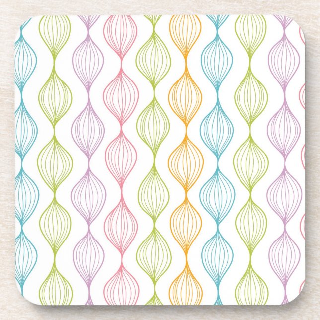 Colourful horizontal ogee pattern coaster (Front)