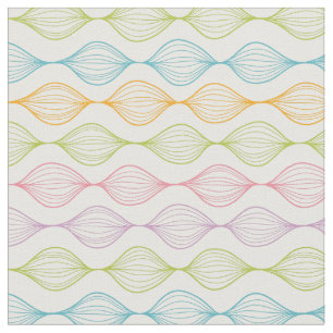 Colourful horizontal ogee pattern fabric