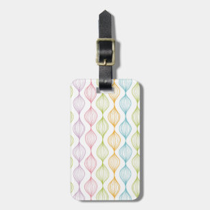 Colourful horizontal ogee pattern luggage tag
