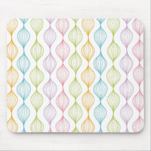 Colourful horizontal ogee pattern mouse pad