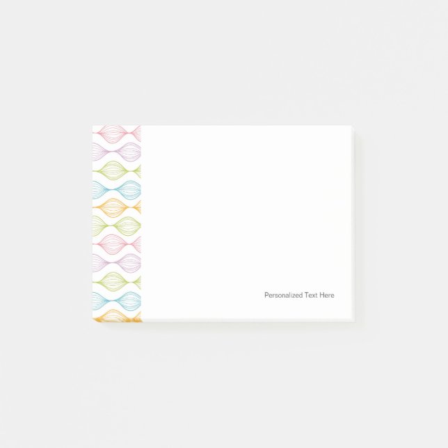 Colourful horizontal ogee pattern post-it notes (Front)