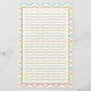 Colourful horizontal ogee pattern stationery