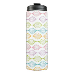 Colourful horizontal ogee pattern thermal tumbler