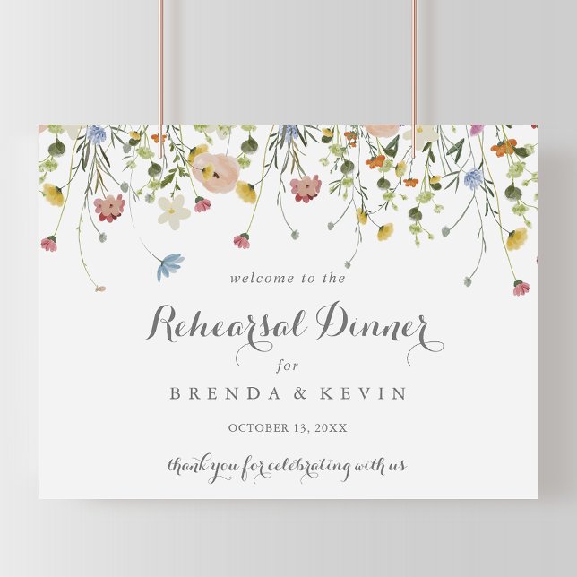 Colourful Horizontal Rehearsal Dinner Welcome Sign (Creator Uploaded)