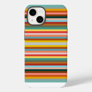 Colourful Horizontal Retro Stripes iPhone 14 Case