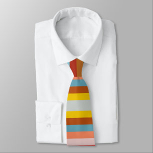 Colourful Horizontal Retro Stripes  Tie