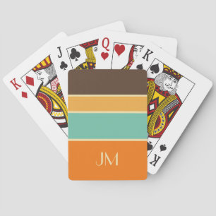 Colourful horizontal retro style lines playing cards