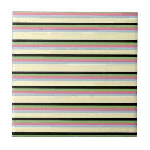Colourful Horizontal Stripe Pattern Tile