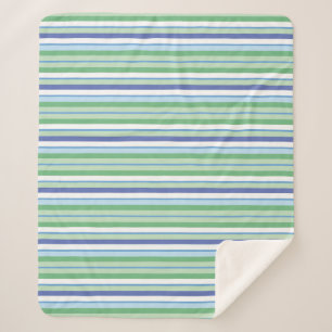 Colourful horizontal stripes sherpa blanket
