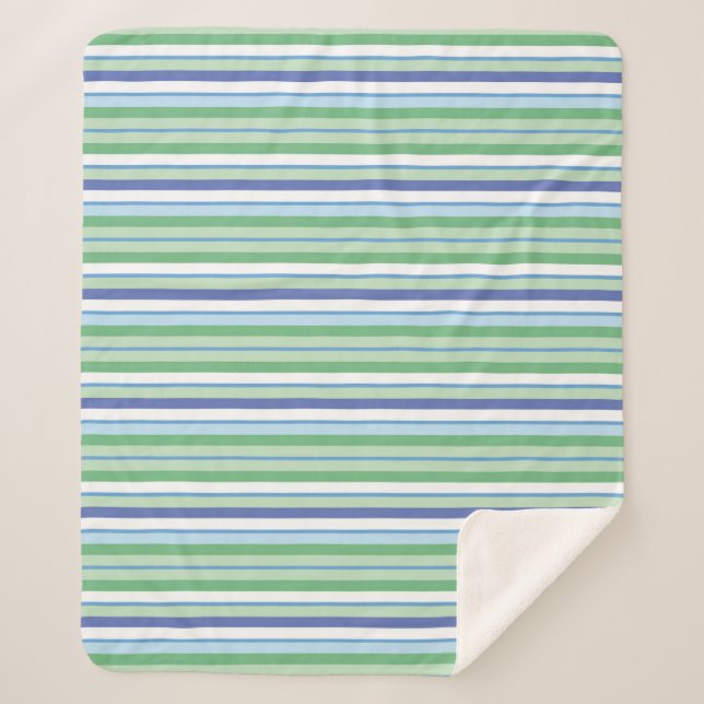 Colourful horizontal stripes sherpa blanket (Front)