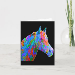 Colourful Horse Art Horseback Riding Lover Artsy H Card