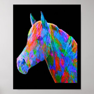 Colourful Horse Art Horseback Riding Lover Artsy H Poster