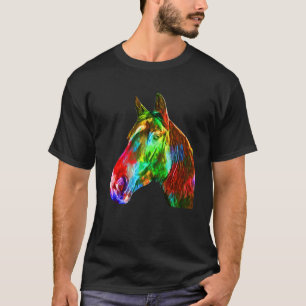 Colourful Horse Art Horseback Riding Lover Artsy H T-Shirt