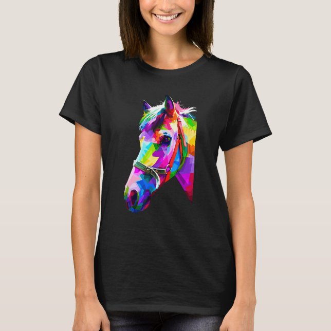 Colourful Horse Graphic 4 T-Shirt (Front)