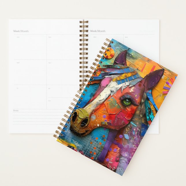 Colourful horse head 2025 planner  (Display)
