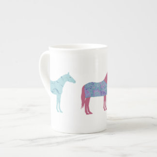 Colourful Horse Pattern Bone China Mug