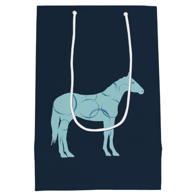 Colourful Horse Pattern Medium Gift Bag (Back)