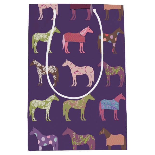 Colourful Horse Pattern Medium Gift Bag (Front)