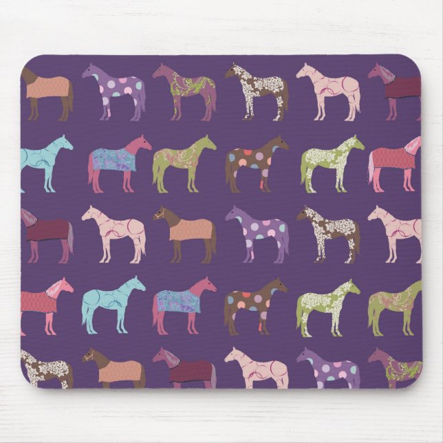 Colourful Horse Pattern Mouse Pad (Front)