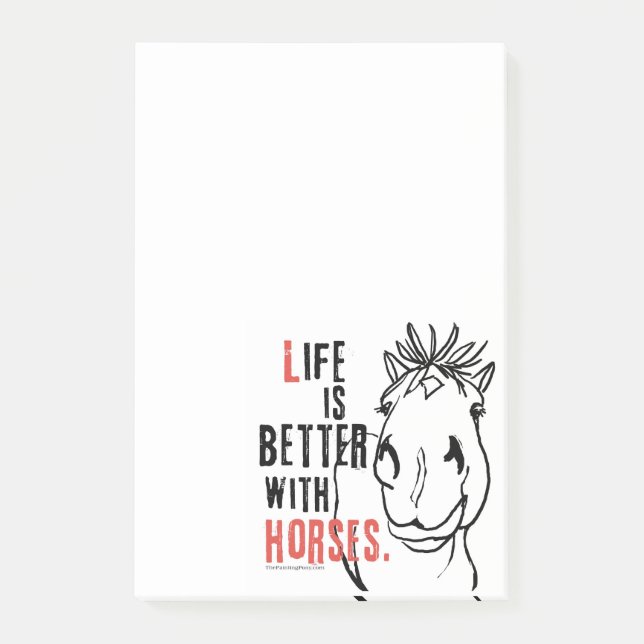 Colourful Horse Pattern Post-it Notes (Front)
