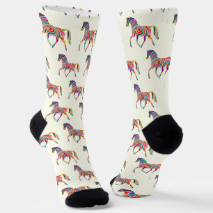 Colourful horse pattern socks