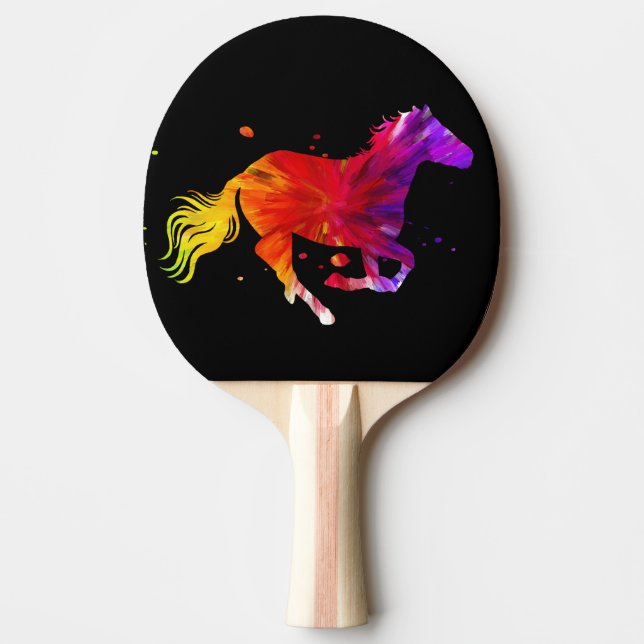Colourful Horse Ping Pong Paddle (Front)
