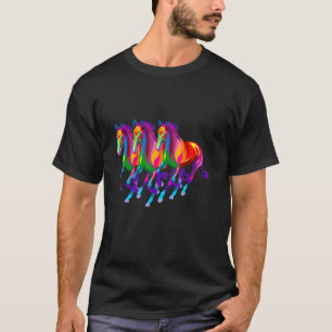 Colourful Horse Portrait Race Horse T-Shirt